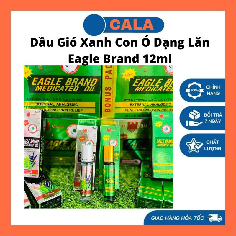 (Chính Hãng) Dầu Gió Xanh Con Ó Dạng Lăn Eagle Brand 12ml