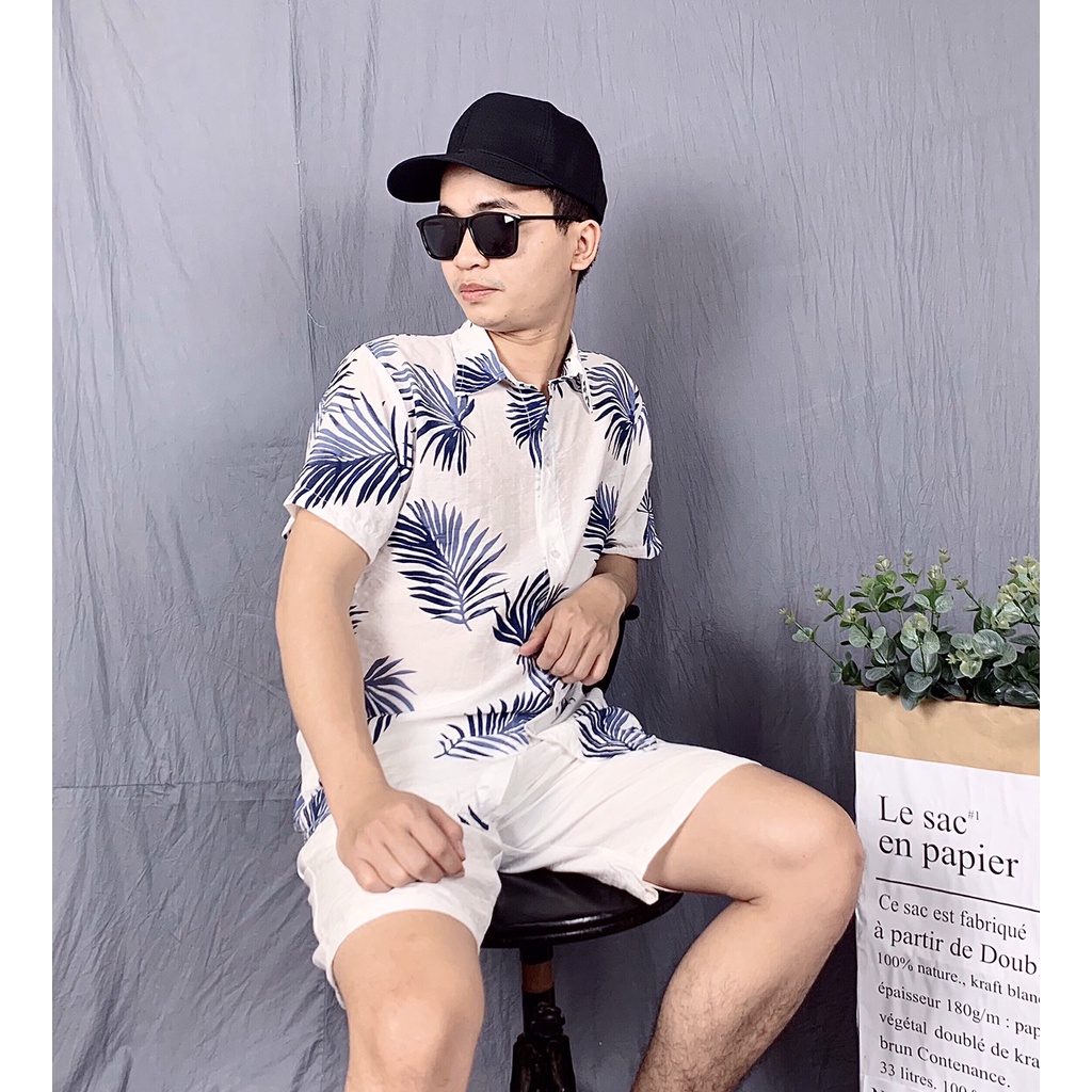 Set sơ mi quần đũi nam nữ[3 màu lựa chọn]Bộ đồ đôi đội nhóm mùa hè siêu mát