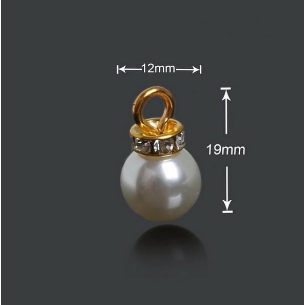 Set 10 Mặt Vòng cổ Ngọc Trai Giả Bằng ABS Màu Sắc Ngà Dùng Làm Trang Sức DIY