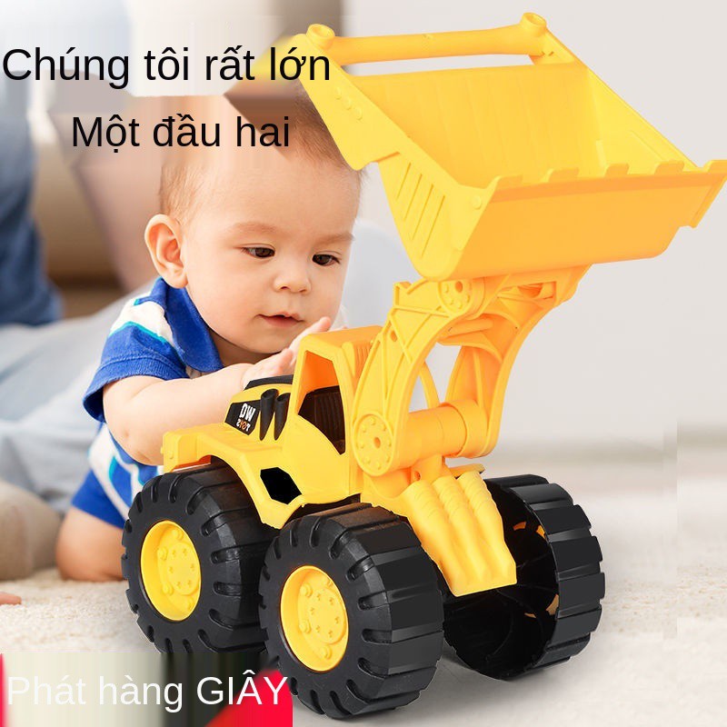 Đồ chơi kỹ thuật xe tải chở cát cho trẻ em có khả năng chống rơi và dày ô tô lớn Máy ủi xúc bốc xếp bãi trượt