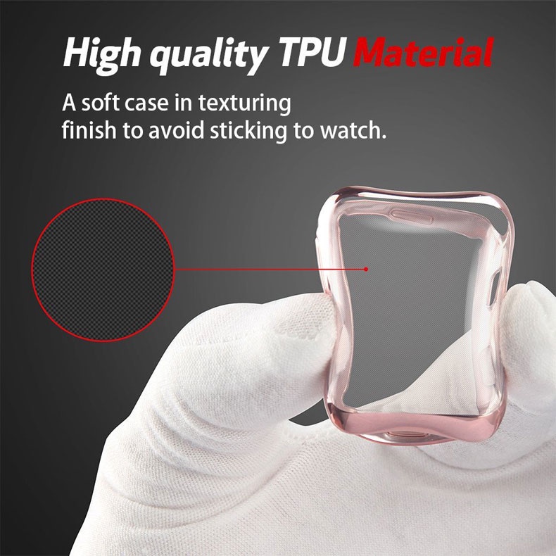 Ốp Apple Watch bảo vệ màn hình cạnh viền chất liệu TPU dẻo Series SE | 6/5/4/3/2/1 38mm 40mm 42mm 44mm - Tuấn Tú Case