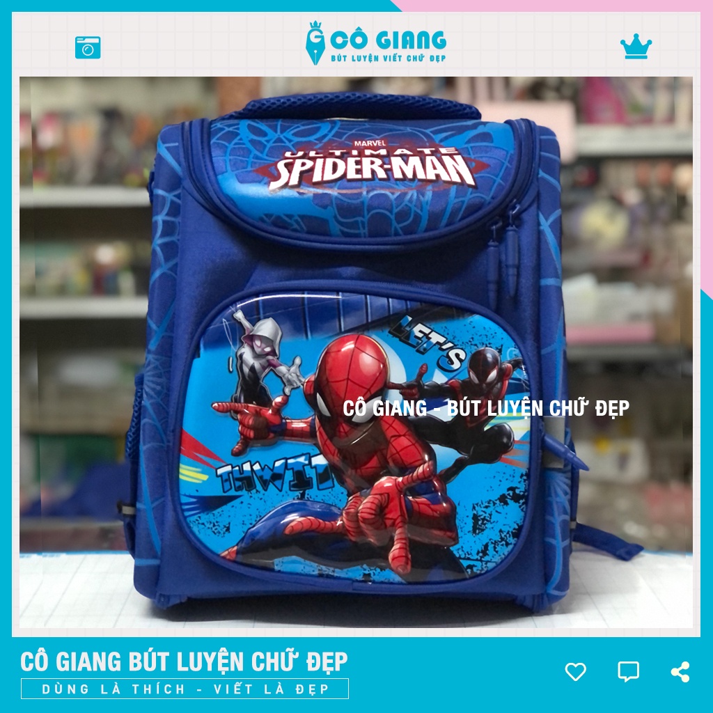 Balo chống gù hình Spiderman, Elsa cho học sinh tiểu học lớp 1-4, Ba lô hộp hình elsa 3D, Cặp sách BLCG185