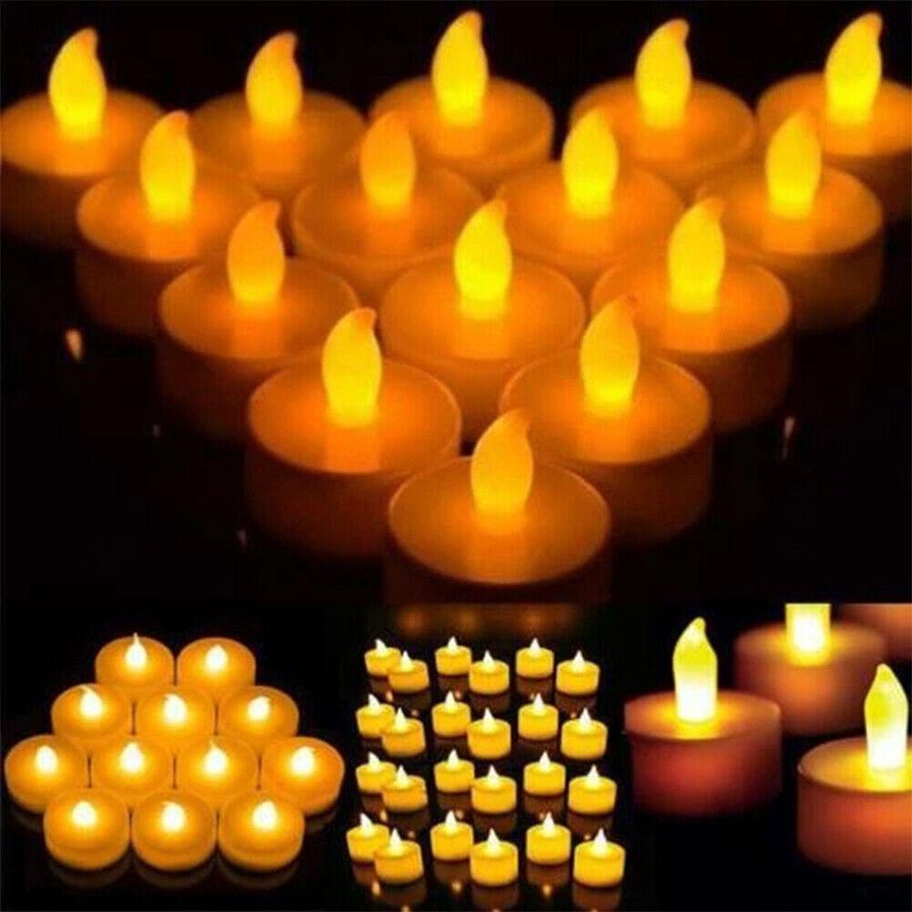 Set 12 Đèn LED Hình Nến Bằng Nhựa Sử Dụng Pin Trang Trí Tiệc Cưới