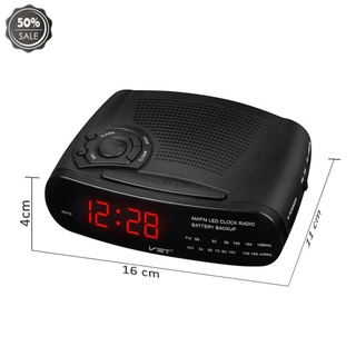 Alarm Clock Radio with AM/FM Digital LED Display with Snooze, Battery Backup Function