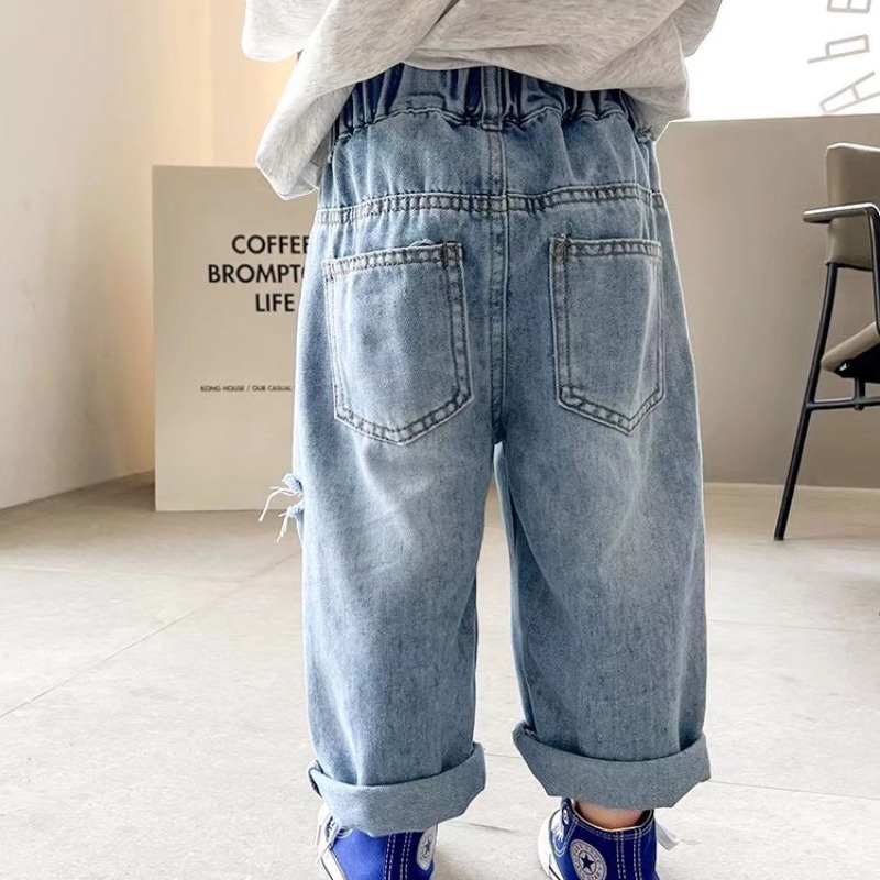 Quần Jeans Rách Thời Trang Cho Bé Trai 3-15 Tuổi