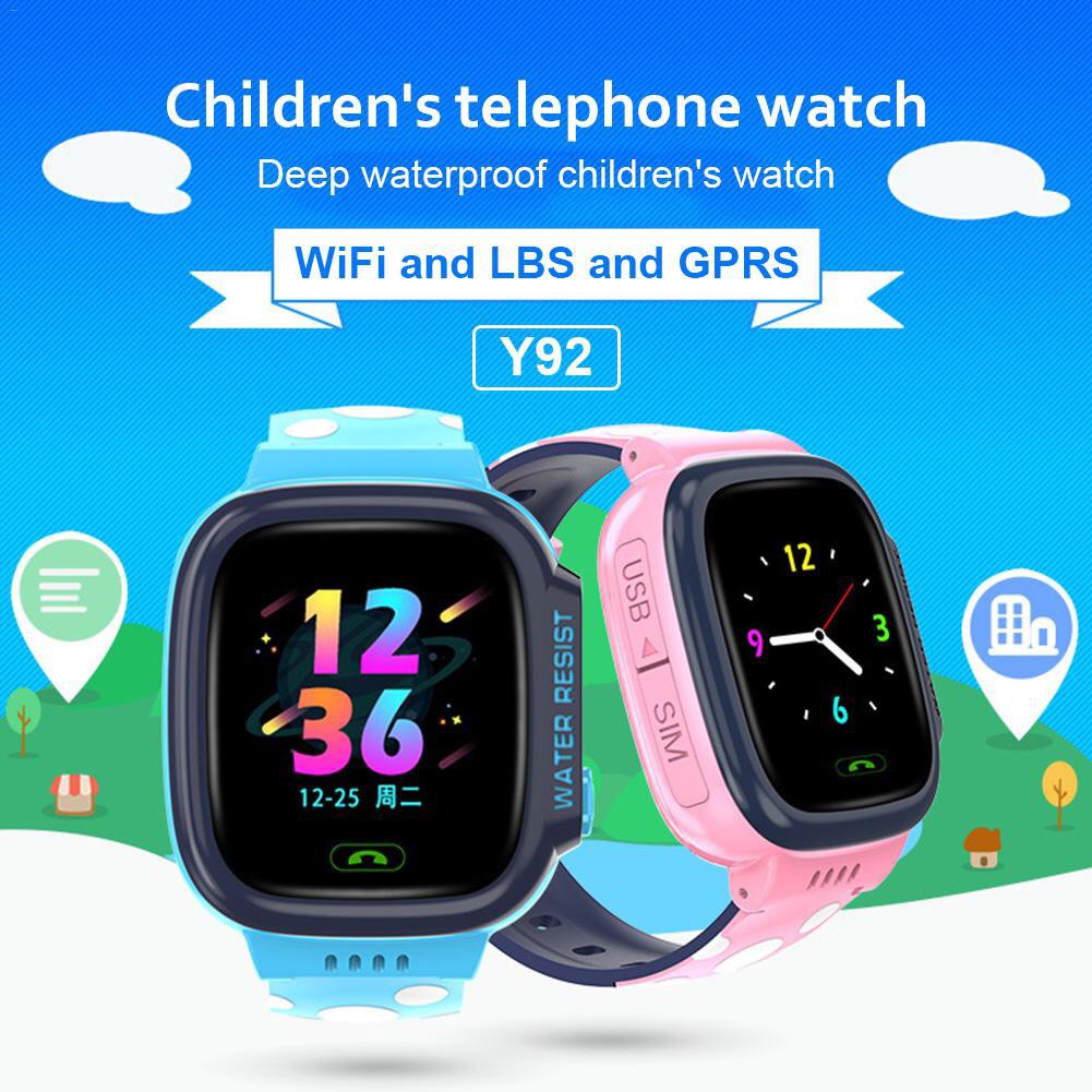 Đồng hồ định vị Y92 dành cho trẻ em từ 5 đến 10 tuổi, có tiếng việt, định vị LBS, nghe gọi 2 chiều tiện lợi.