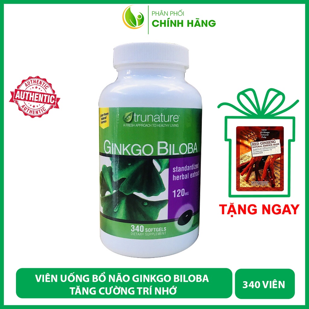 Viên Uống Bổ Não Ginkgo Biloba 120mg Của Mỹ 340 Viên - Tăng cường trí nhớ, cho não khỏe mạnh