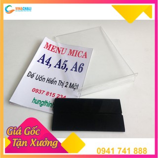 Kệ menu mica thực đơn , bảng mica A5 ( 21 x 15 cm) để bàn 2 mặt - loại tốt