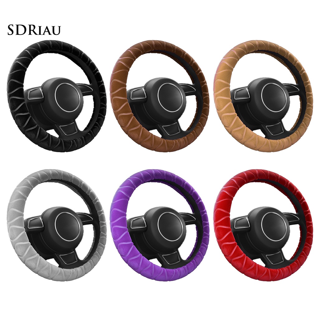 Vỏ Bọc Vô Lăng Xe Hơi Phủ Lông Giữ Ấm Dập Nổi Họa Tiết Xinh Xắn