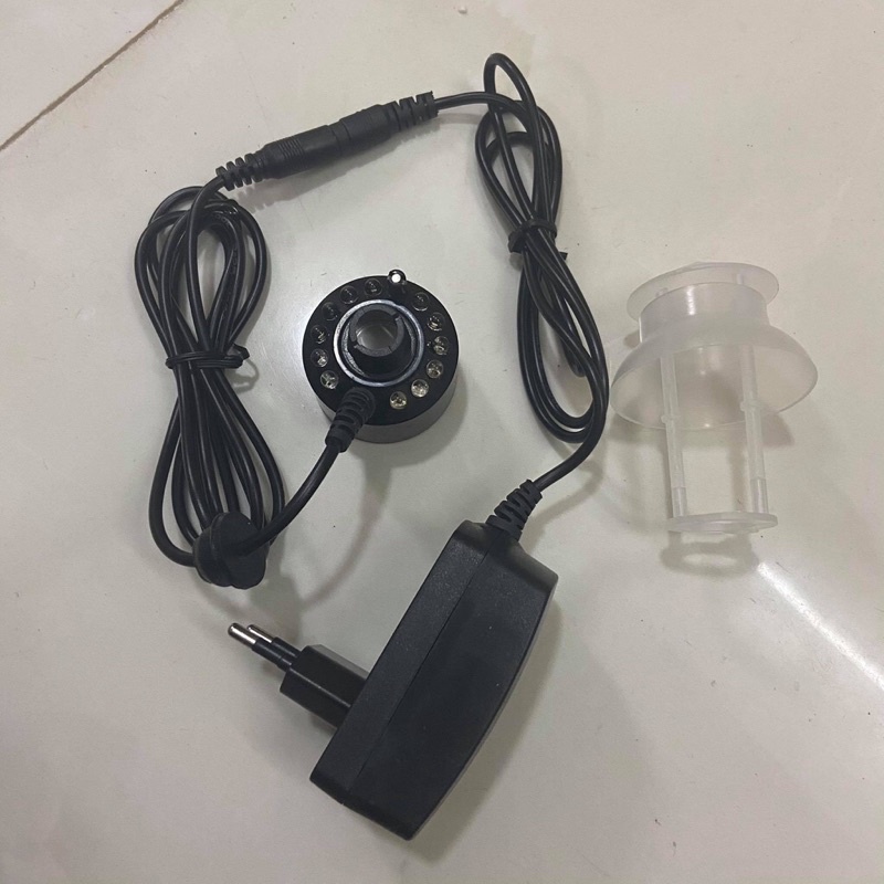 Máy tạo khói mini phun sương, led đổi màu bằng kim loại chống rỉ trang trí tiểu cảnh,non bộ, thủy sinh có adapter đi kèm