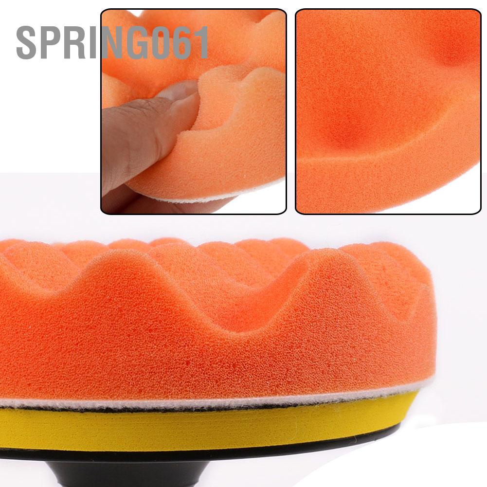 Spring061 6Pcs 4&quot; High Gross Polisher Buffer Pad Set + M10 Drill Adapter Car Polishing Wax