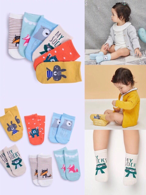 Set 5 Đôi Tất Pony Kid Chống Trượt