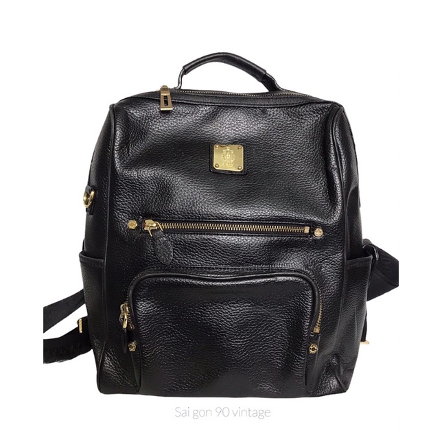 💚 👜 (Balo Si tuyển-secondhand-2hand) Balo mini màu đen hiệu St.Scott London Anh - độ mới cao 97%