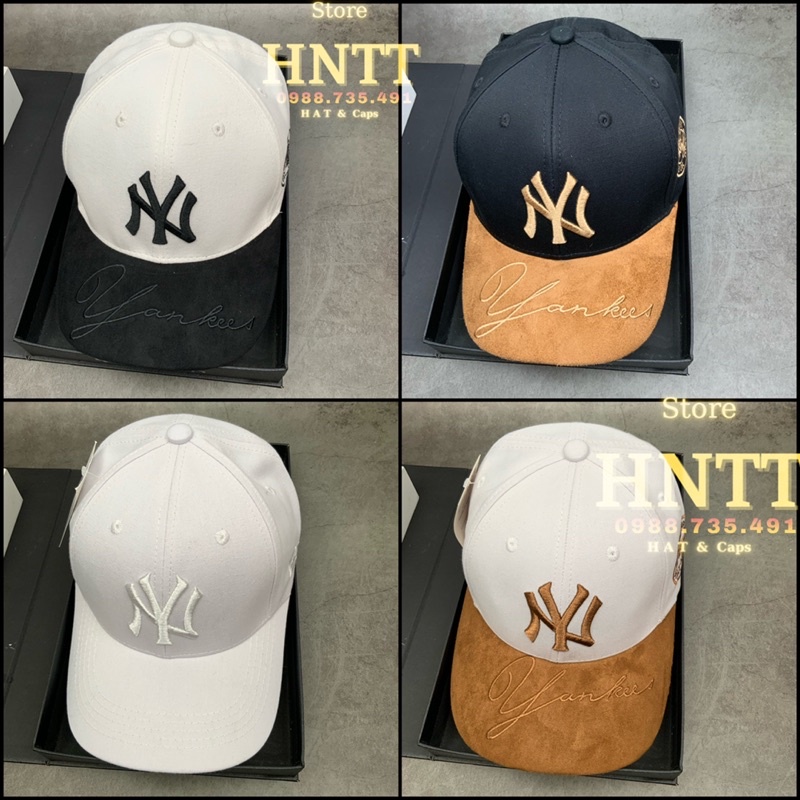 Nón Kết Vá mỏ nâu Thêu chữ NY New York Thời Trang Unisex