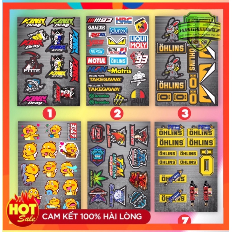 Tem Sticker Dán Trang Trí Xe Máy