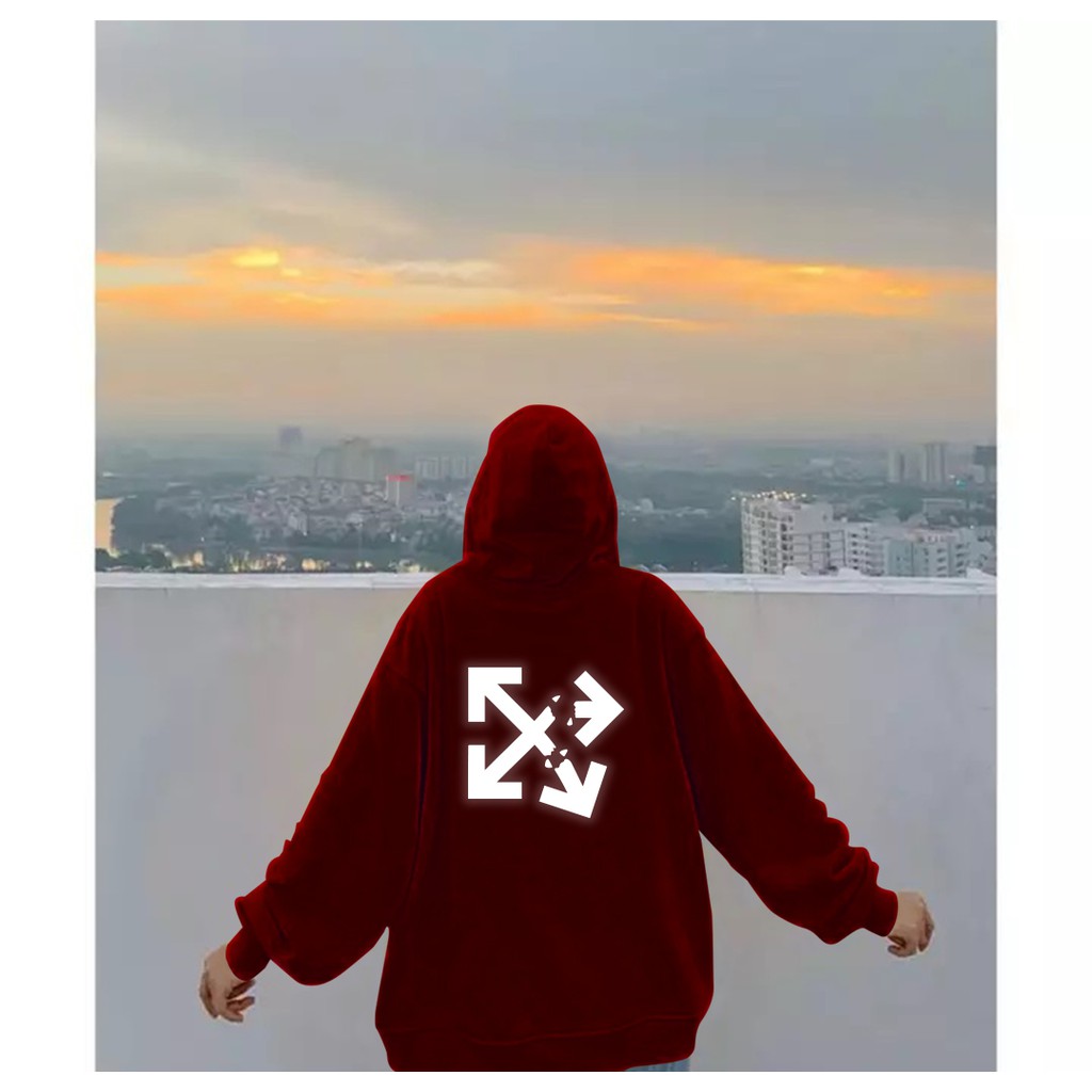 Áo Hoodie phản quang ♥ FREESHIP ♥ ÁO KHOÁC NỈ HOODIE - PHẢN QUANG OFF WHITE FREESIZE nam nữ - PQ35KN | BigBuy360 - bigbuy360.vn