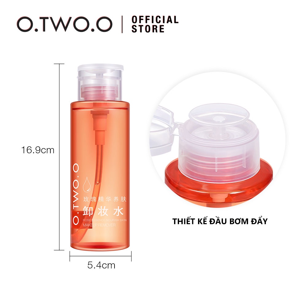 Nước tẩy trang cho da nhạy cảm O.TWO.O 3 In 1 Micellar Water 300ml chiết xuất tinh chất hoa hồng Dưỡng ẩm cho mọi loại da【100 bông tẩy trang miễn phí】