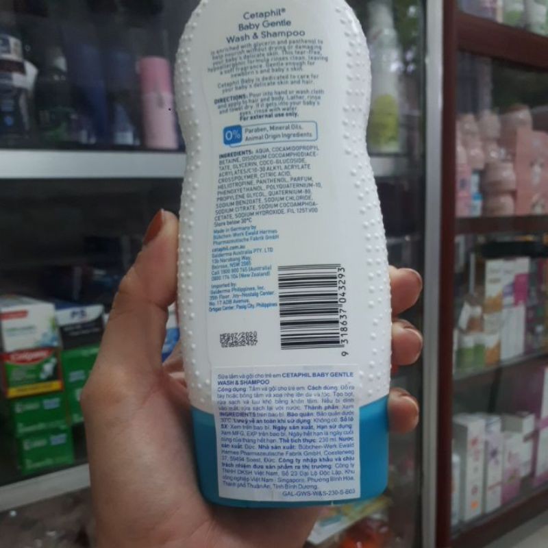 SỮA TẮM GỘI CHO BÉ"CETAPHIL"230ML, cực an toàn cho bé hàng nhập của Đức!