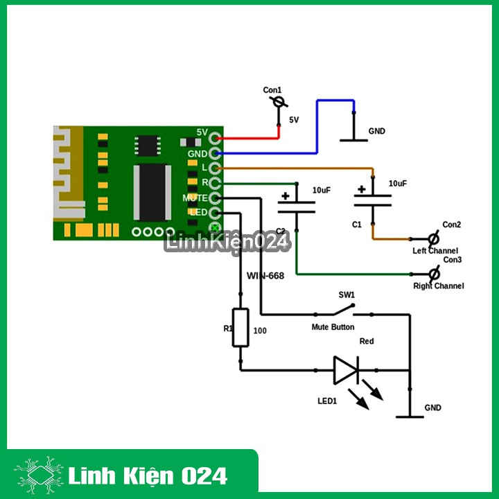 Module Giải Mã Âm Thanh MP3 3.7V Bluetooth 4.0