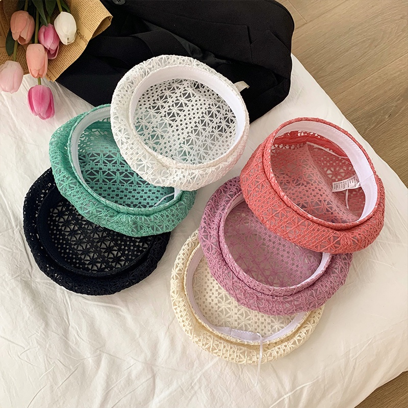 Mũ Beret Ren Mỏng Thoáng Khí Thời Trang Mùa Hè Cho Nữ