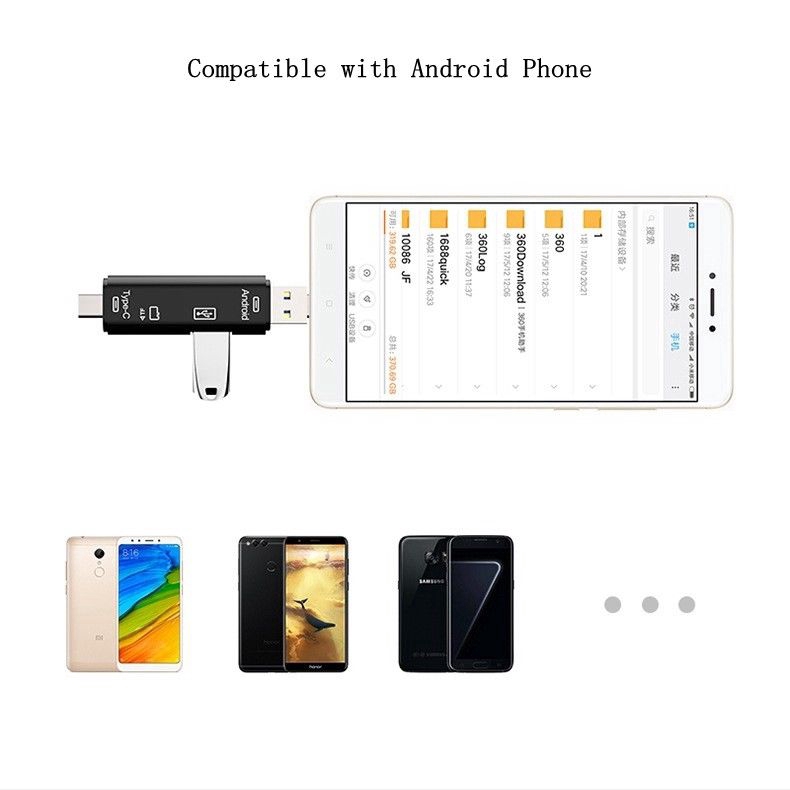 Đầu đọc thẻ nhớ Micro SD TF OTG USB 2.0 dành cho điện thoại Android/ máy tính bảng