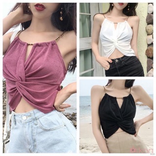 Áo cổ dây xích xoắn ngực sexy
