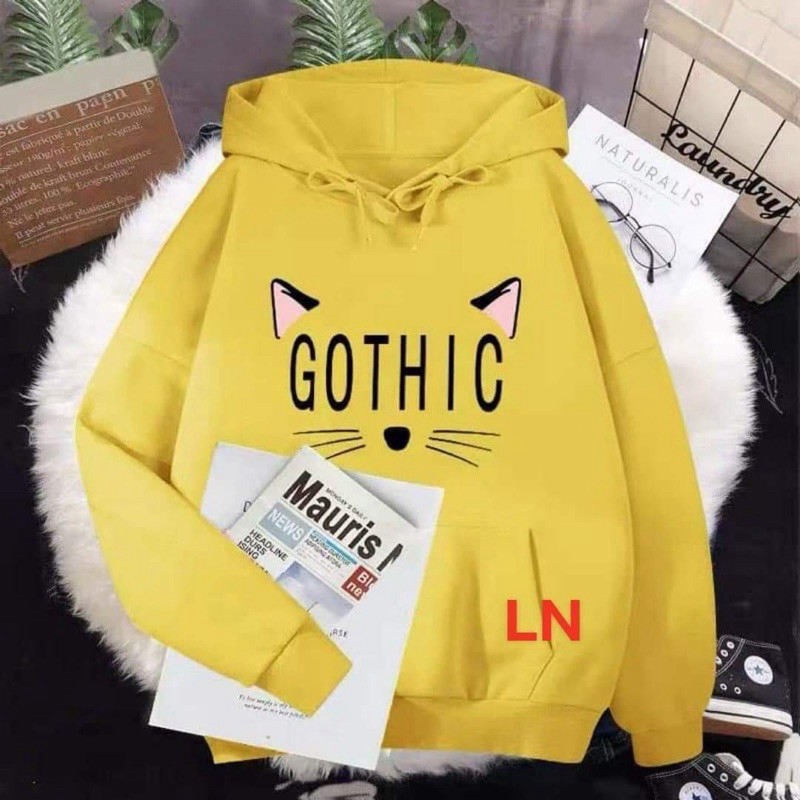 Áo hoodie hai tai mèo GOTHIC LN11