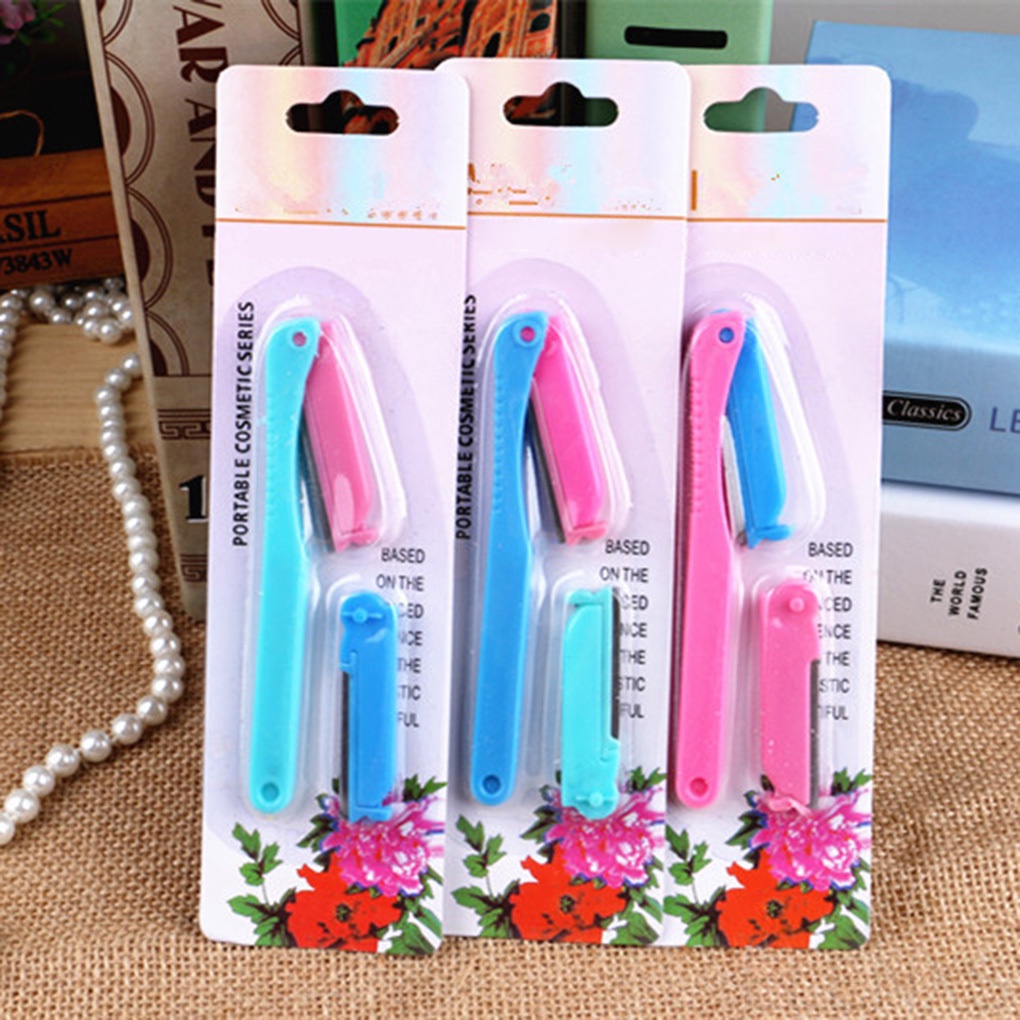 [Hàng mới về] Dao Cạo Lông Mày Thiết Kế Gấp Gọn Màu Sắc Tùy Chọn Dành Cho Nữ