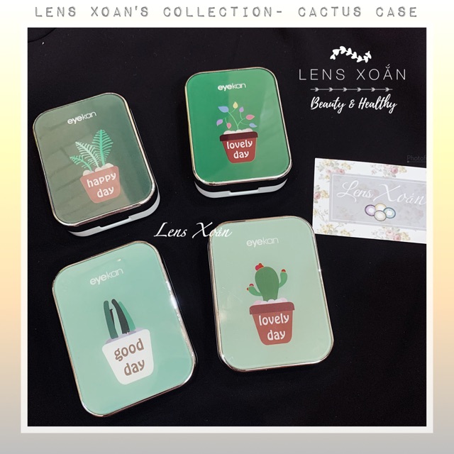 HỘP ĐỰNG LENS KHAY ĐÔI CACTUS CASE (Hình ngẫu nhiên)