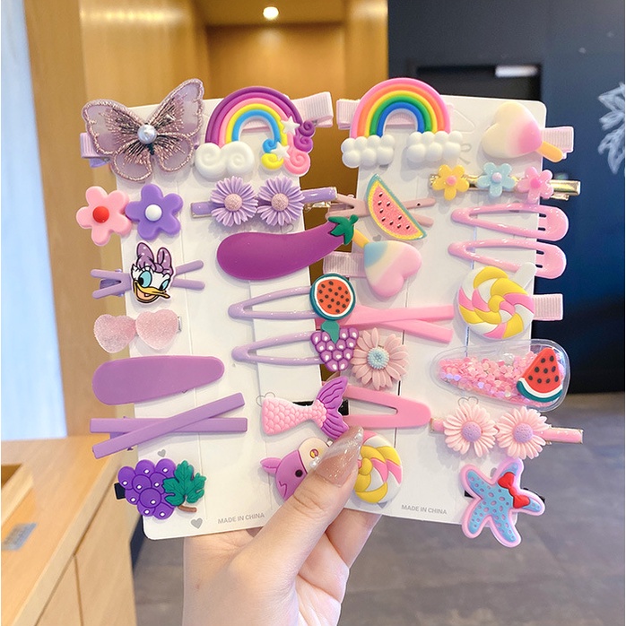 ( Set 14 chiếc) Kẹp tóc cho bé gái, xinh xắn dễ thương nhiều họa tiết