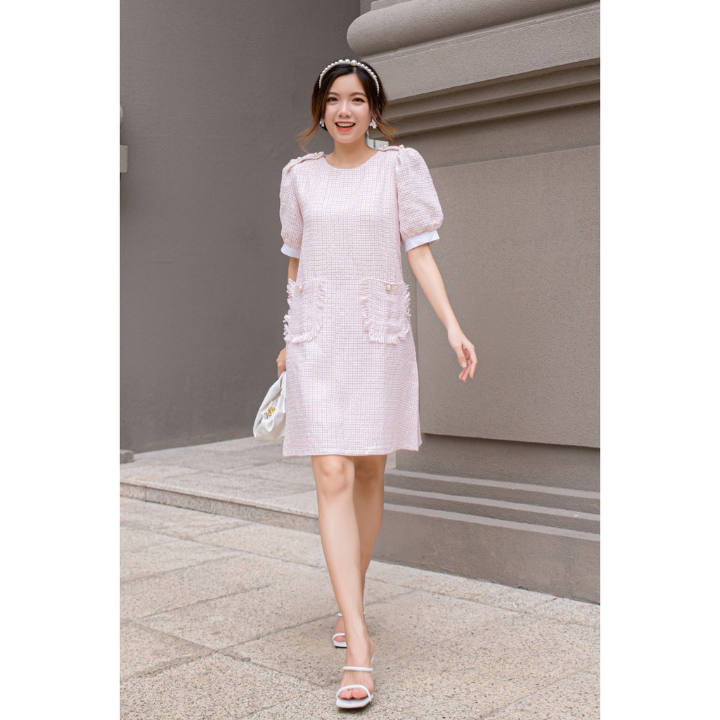 Đầm suông 2 túi tua KAMONG D117 | BigBuy360 - bigbuy360.vn