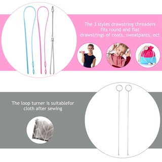 6Pieces Sewing Loop Kit,Loop Turner Hook Flexible Drawstring Threader