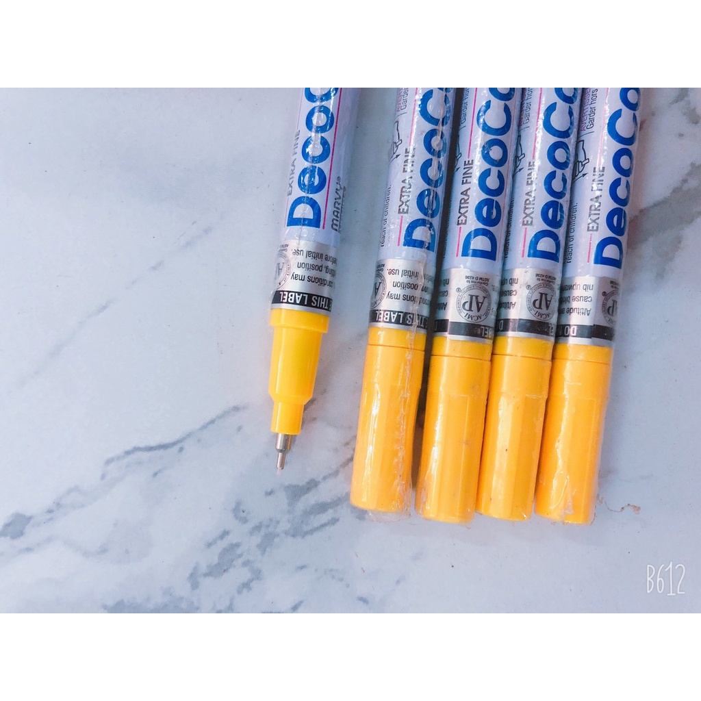 Bút Sơn công nghiệp Marvy Uchida nét kim 0.8mm viết được trên kim loại, kính , nhựa , gỗ - Decor color nhật bản