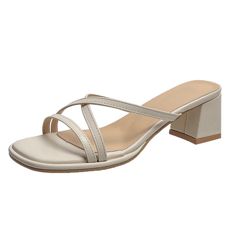 Dép Sandal Kẹp Ngón Mũi Vuông Đế Dày Thời Trang Pháp Mùa Hè 2022 Dành Cho Nữ