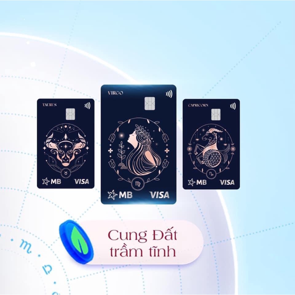 Thẻ hình 12 Cung Hoàng Đạo/ Zodiac, thẻ MBBank - Phiên bản sáng tạo, Thẻ ATM VISA MB bank, MB Hi Col