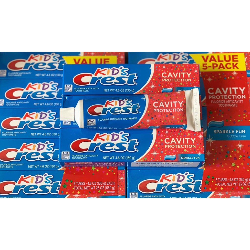 Kem đánh răng cho bé Kid’s Crest Cavity Protection hộp 130g của Mỹ