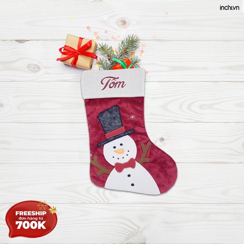 Tất , Vớ Đựng Quà In Tên Và Họa Tiết Giáng Sinh Theo Yêu Cầu Siêu Dễ Thương- Gift , Stocks For Christmas