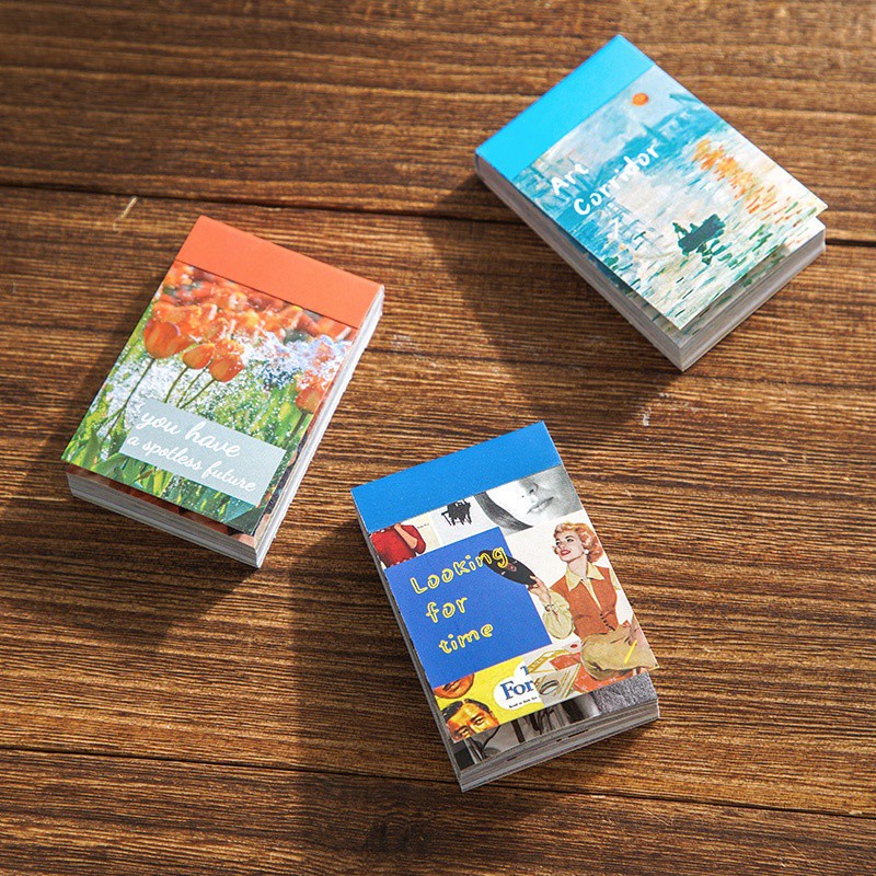 Set 50 Tờ Sticker Dán Trang Trí Sổ Tay Diy Hình Phong Cảnh Cổ Điển