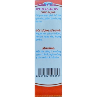 Siro ho người lớn đông dược 5 Heropharm