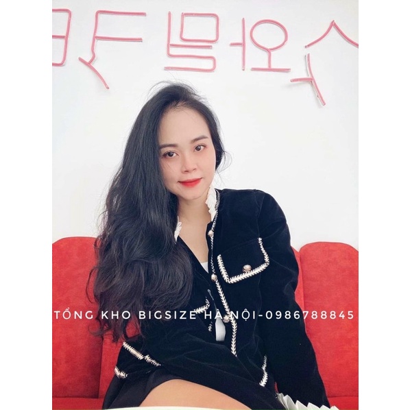 [A.M BIGSIZE] Áo khoác nhung 2 lớp viền ren cổ bèo sang chảnh 60-92kg | BigBuy360 - bigbuy360.vn