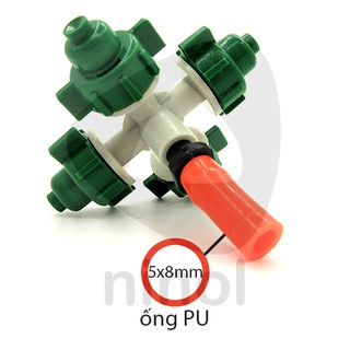 Béc Phun Sương 4 Hướng – Hạt Sương Mịn, Phụ Kiện Hệ Thống Tưới Cây