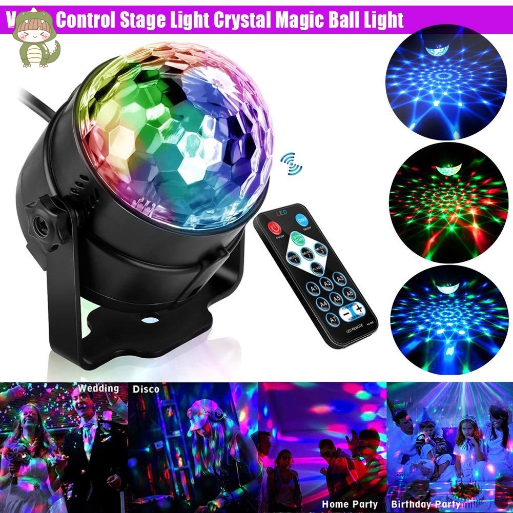 Đèn LED karaoke sân khấu mini gia đình chớp 7 màu hiệu ứng nhấp nháy xoay theo nhạc có remote điều khiển