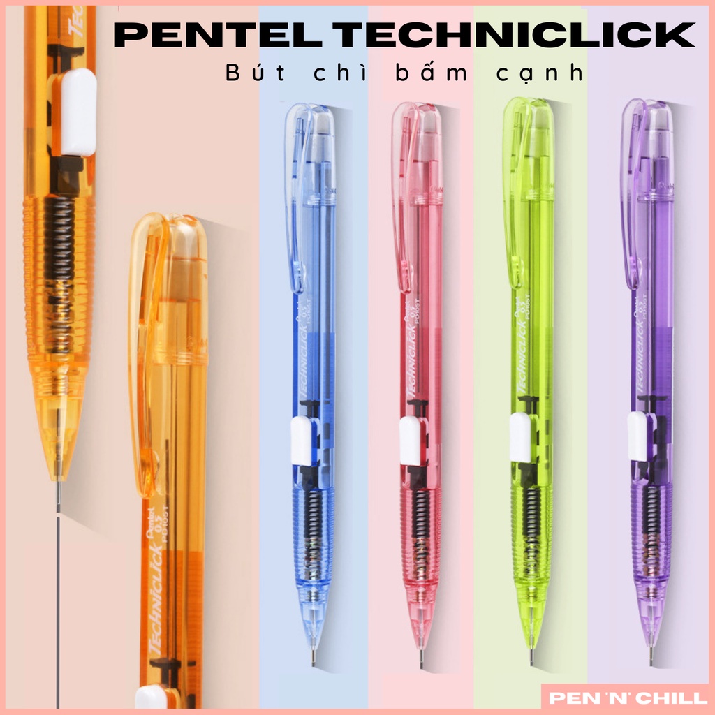 Bút Chì Bấm Pentel Techniclick - Cỡ ngòi 0.5mm - Màu sắc kẹo ngọt