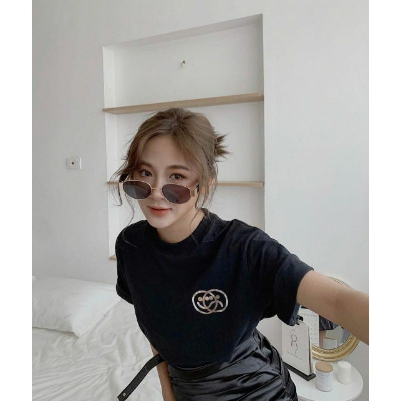 Kính Râm Vintage Retro Hongkong Style Bầu Dục Nâu