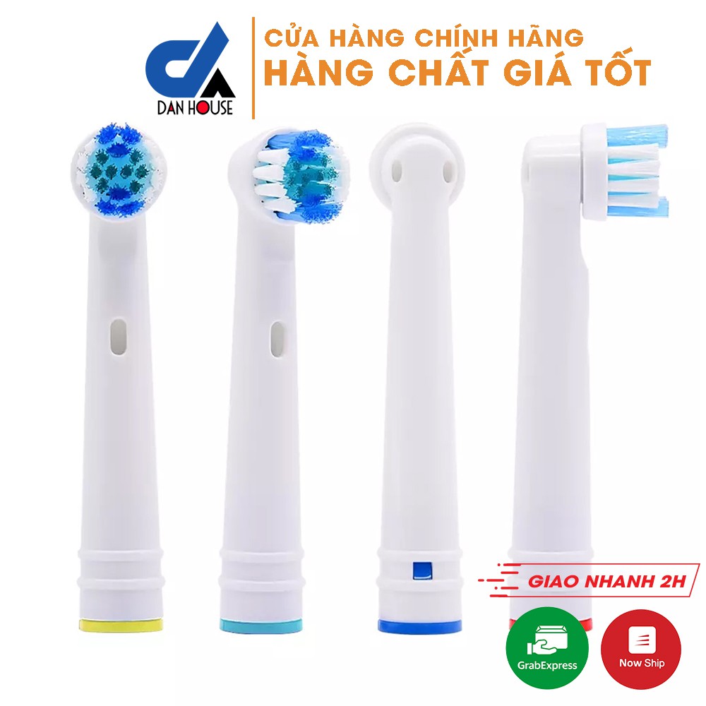 Cho máy Oral-B Braun, bộ 4 Đầu Bàn Chải điện cho răng ê buốt, phá tan mảng bám SB-17A Dan House