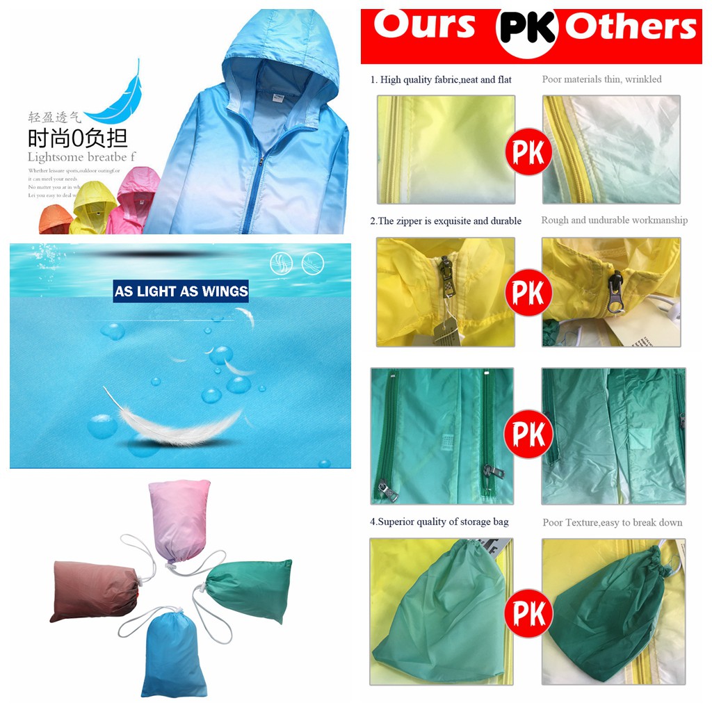 Áo Khoác Chống Gió Siêu Nhẹ Dành Cho Nam Và Nữ Chạy Bộ Đạp Xe/ Câu Cá/ Chạy Bộ