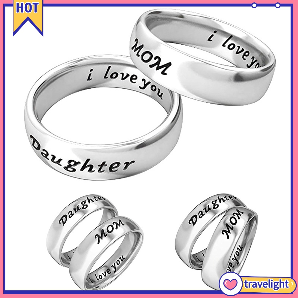 (Travelight) Nhẫn Khắc Chữ I Love You Dùng Làm Quà Tặng Ngày Của Mẹ
