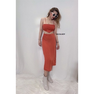 Set Áo Croptop + Chân Váy ZR - 3680