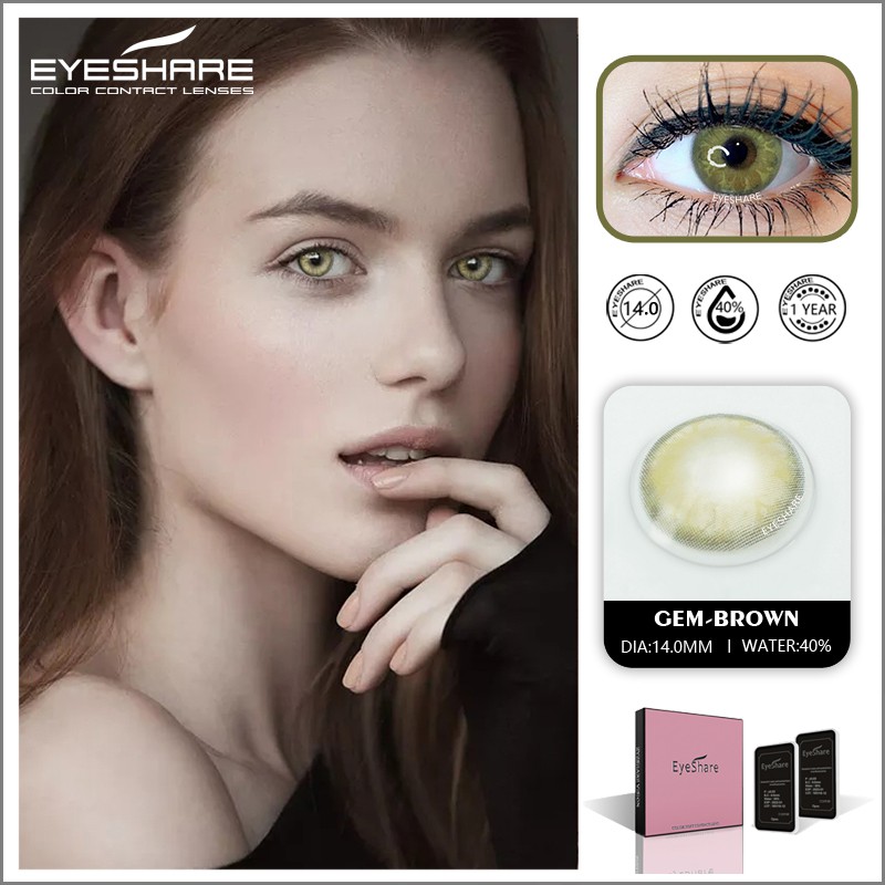 Cặp kính áp tròng EYESHARE nhiều màu sắc tùy chọn 14mm chất lượng cao thời trang