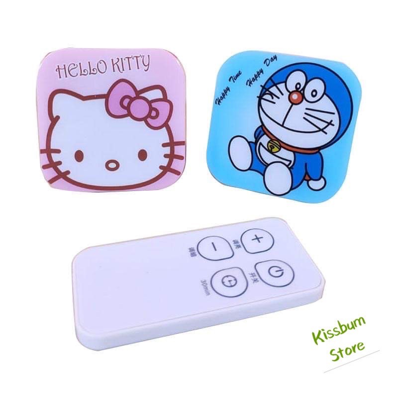 Đèn ngủ hello kitty doremon có remote